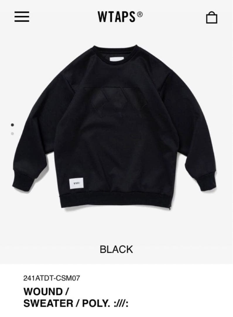WTAPS 24SS WOUND descendant ネイバーフッド NEW ARRIVAL #WTAPS ・WOUND / SWEATER / POLY.://: color BLACK