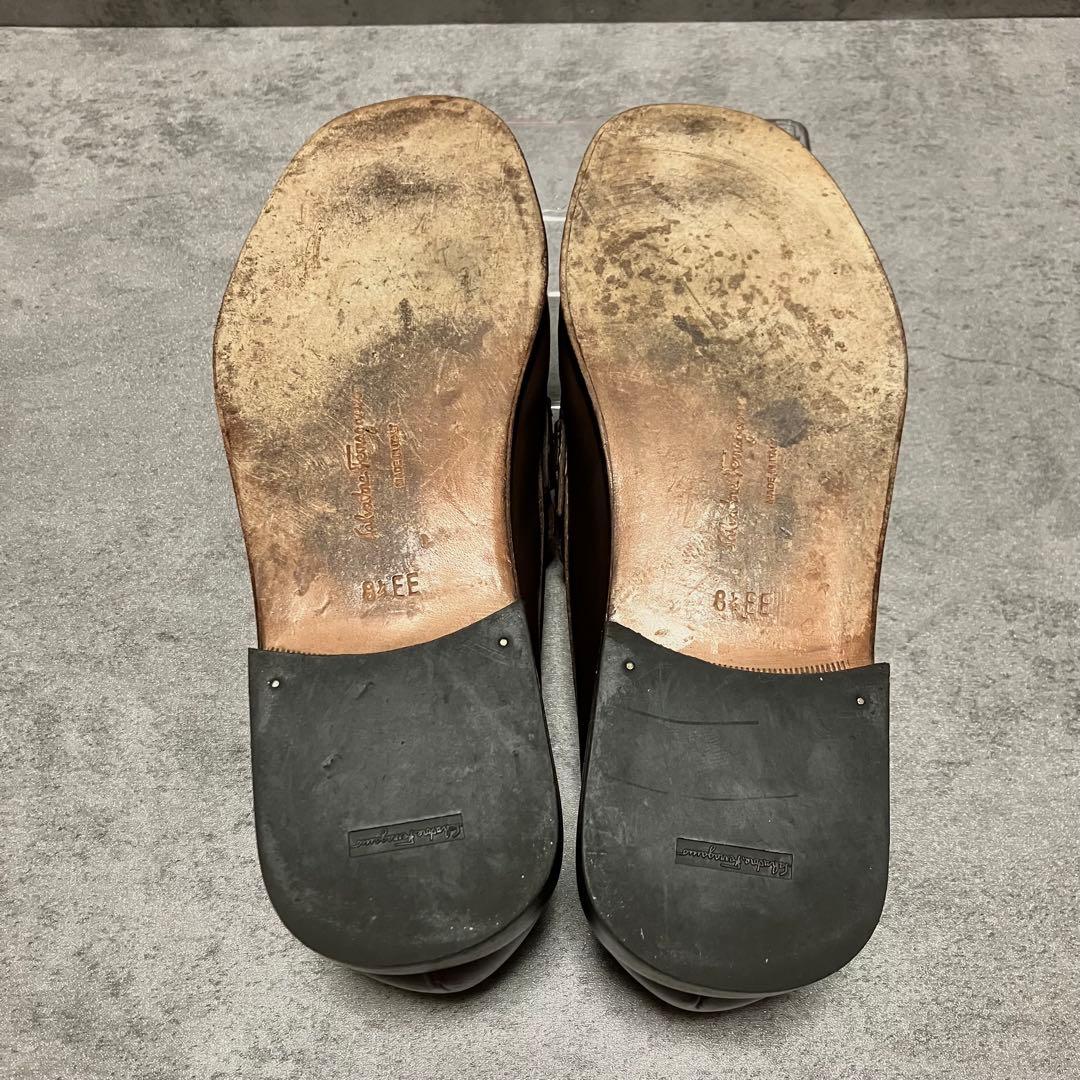 未使用級 フェラガモ ビットローファー ガンチーニ ブラウン 2217