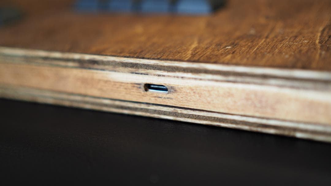 自作アケコン】木製キーボード型 ダークウォルナットレバーレス