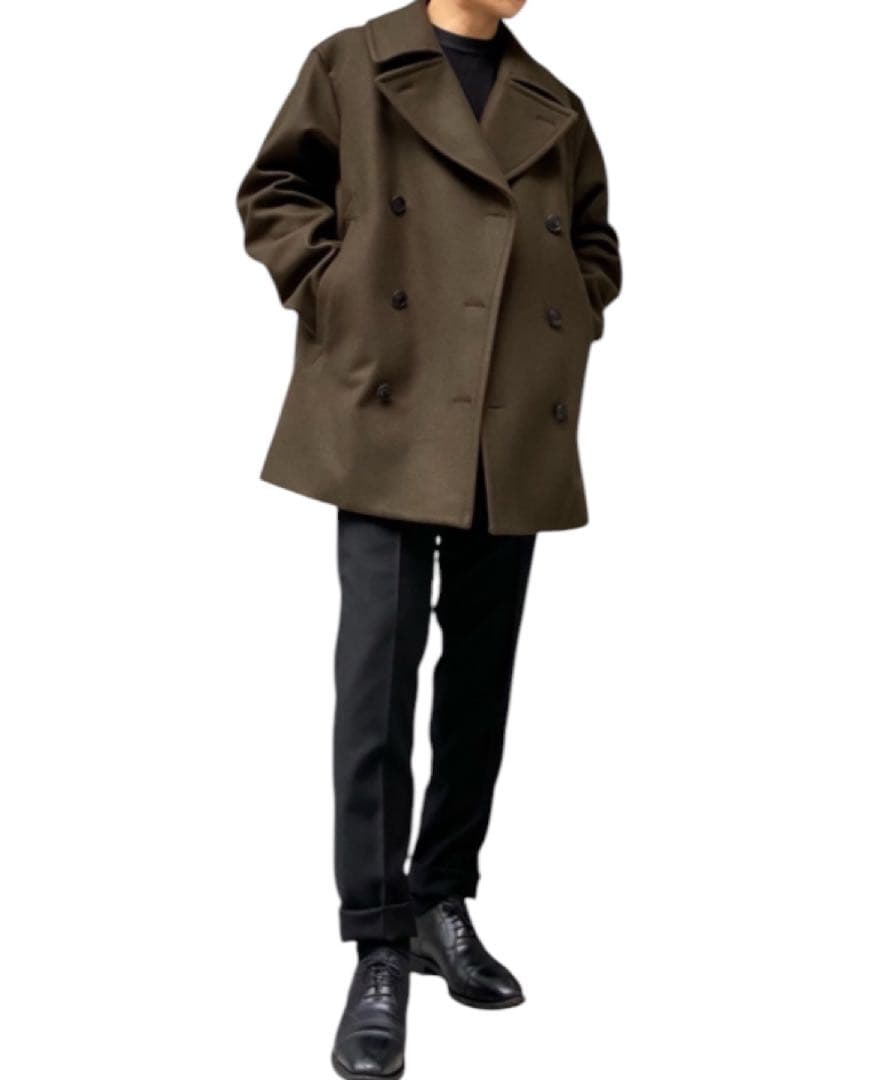 美品【UNIQLO×➕J】ウールブレンドオーバーサイズピーコート S