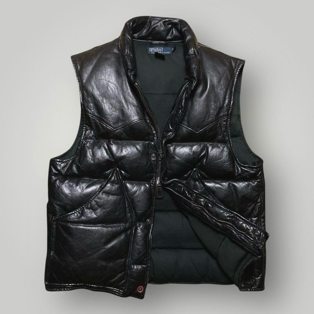 BECK様専用 Ralph Lauren ラルフローレン レザーダウンベスト 黒