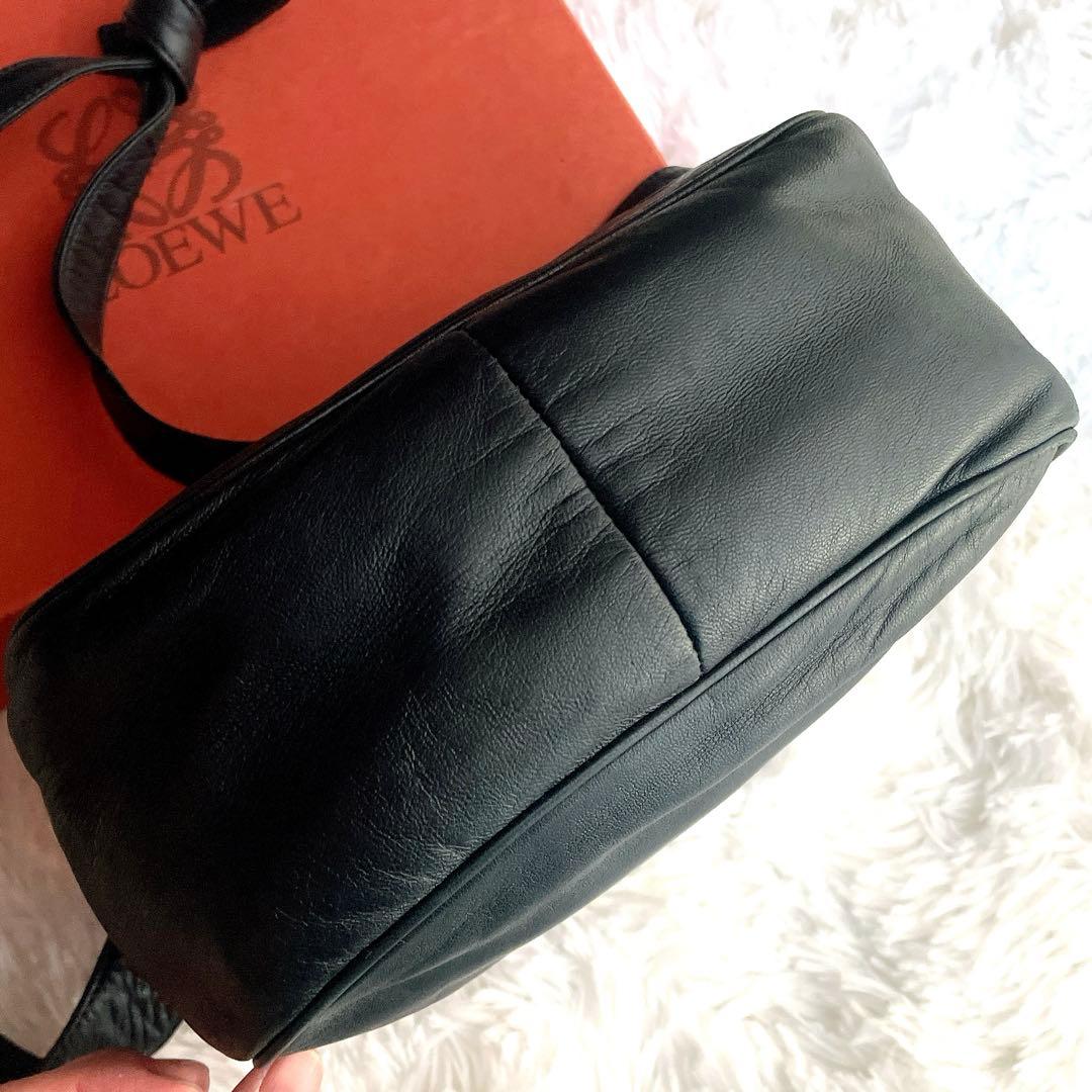 希少⭐︎LOEWE ネイビー アナグラム ナッパレザー 本革 ショルダー