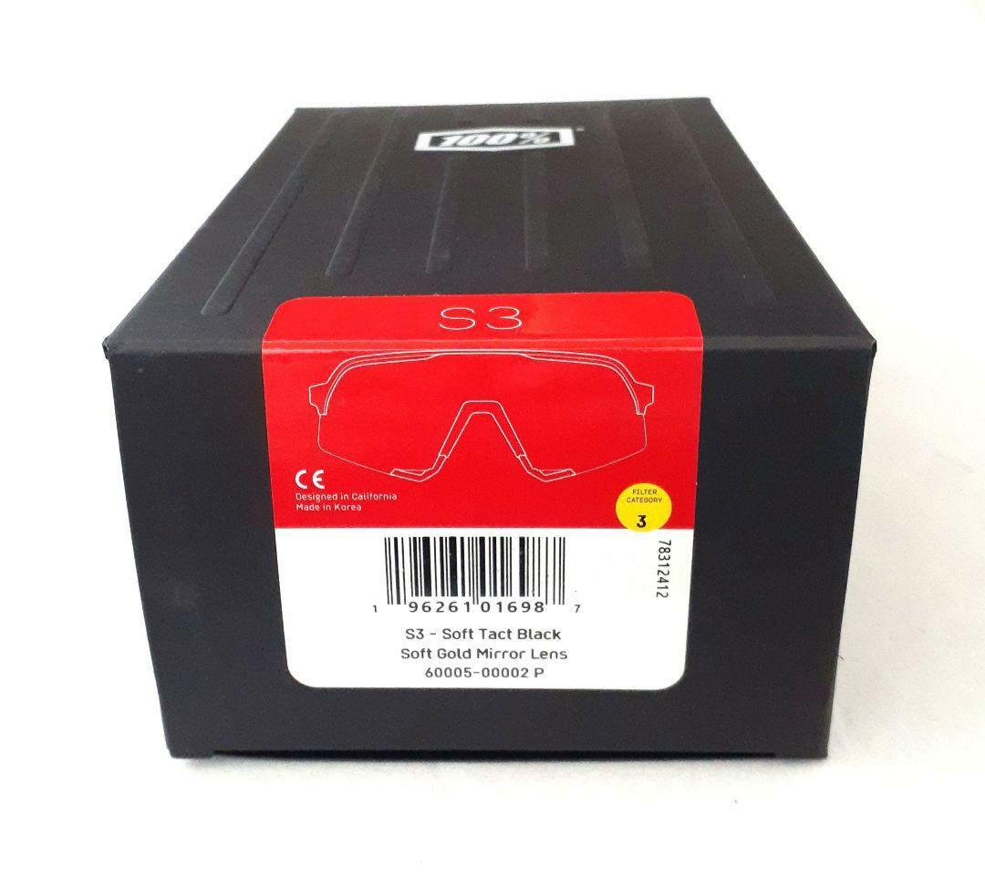 最新版 100% S3 ブラック ソフトゴールド ワンハンドレッド サングラス