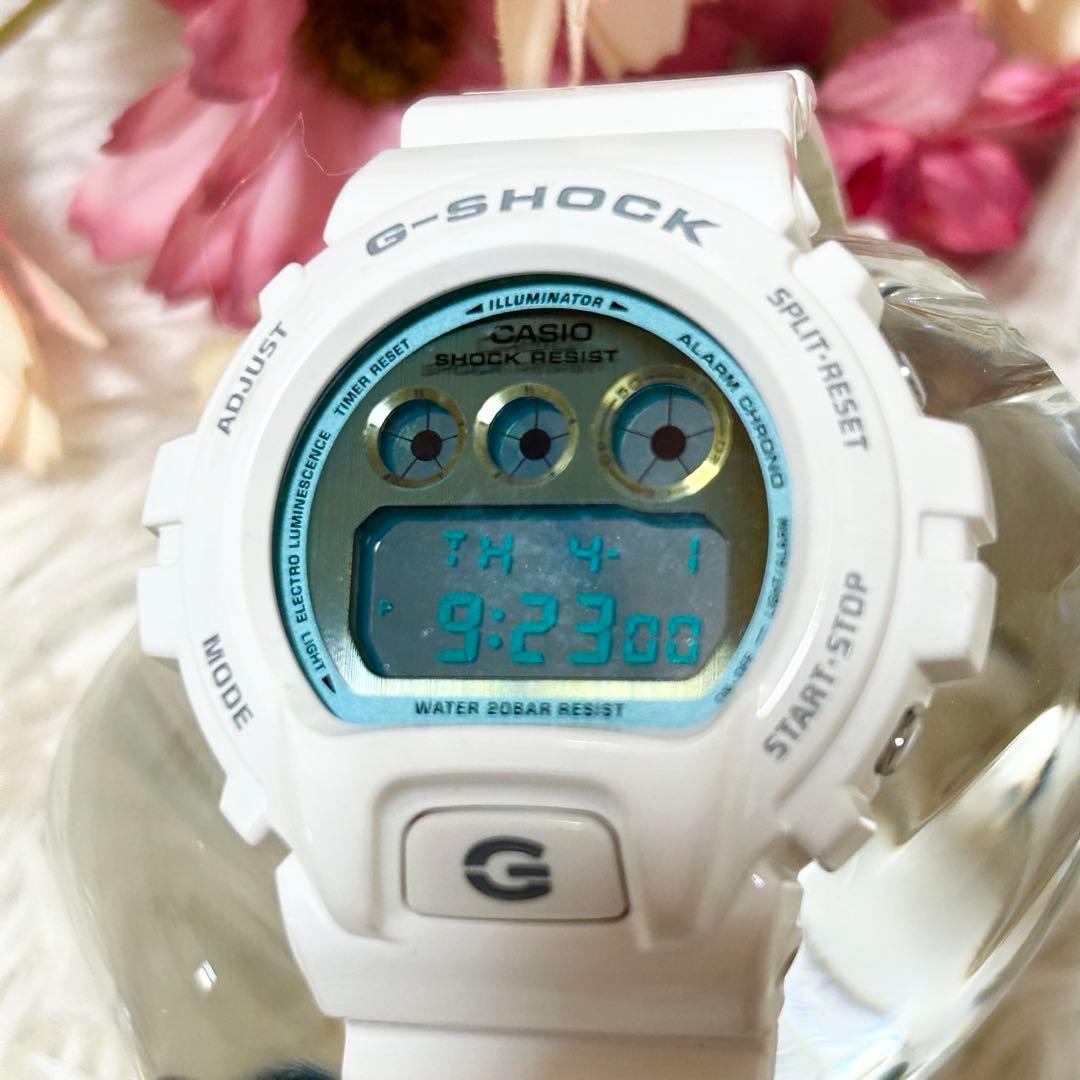 美品】カシオ Gショック クレイジーカラーズ 6900 PL ホワイト 腕時計
