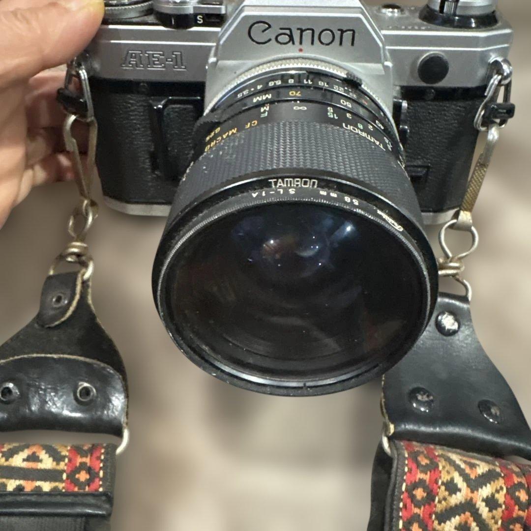 Canon AE-1 フィルムカメラ Tamronレンズ付き - メルカリ