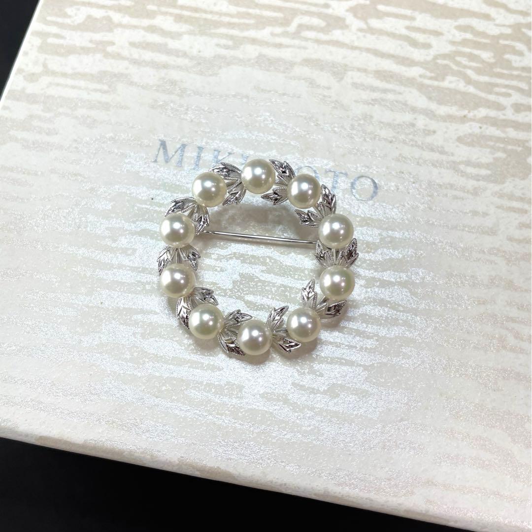 ミキモト ブローチ 葉彫り 入学式 卒業式 結婚式 刻印 ブランド 本体