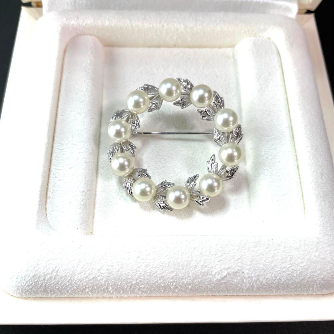 ミキモト ブローチ 葉彫り 入学式 卒業式 結婚式 刻印 ブランド 本体