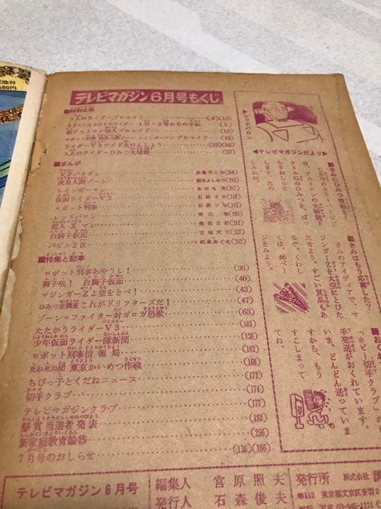 激レア❣️テレビマガジン(昭和48年6月号)あだち充レインボーマン