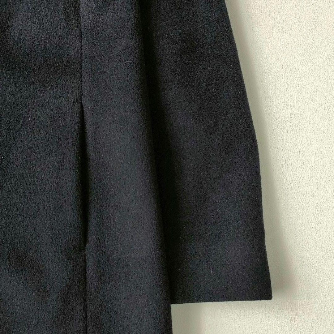 美品】ニューヨーカー 高級ウールビーバーコート ノーカラー シルク