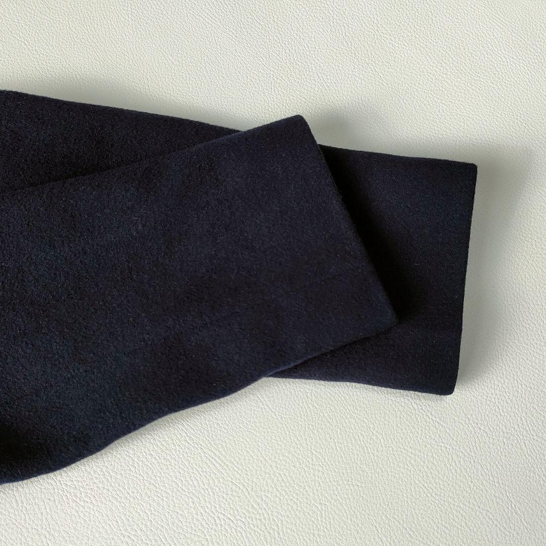 美品】ニューヨーカー 高級ウールビーバーコート ノーカラー シルク