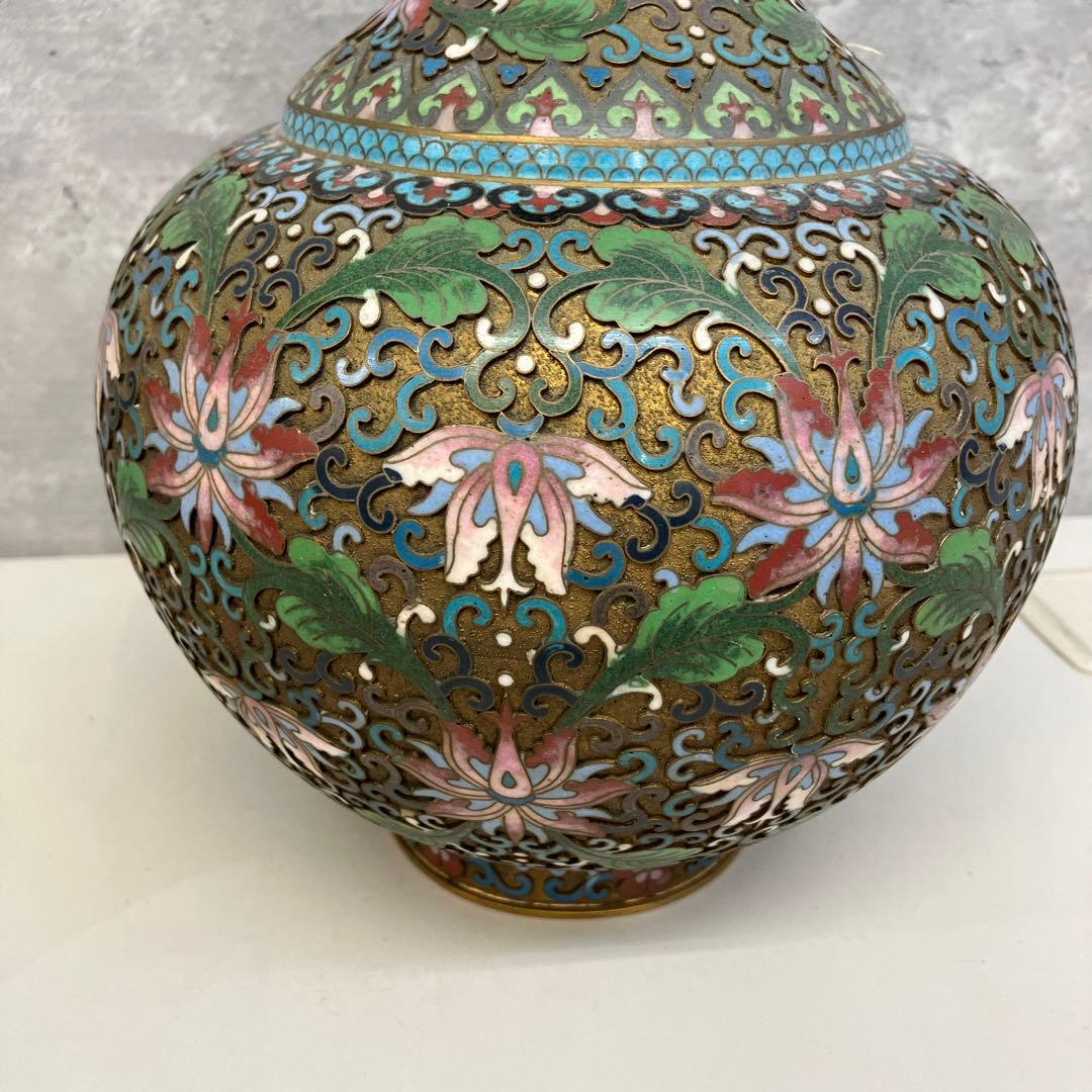 レトロ 中国美術 景泰藍 七宝焼き 花瓶 壺 骨董品 約30cm - メルカリ