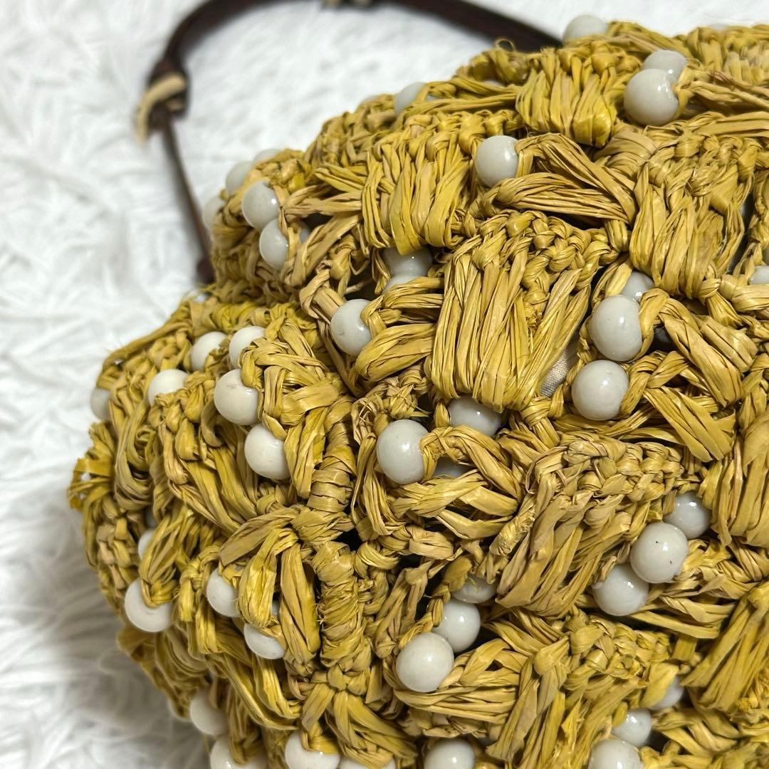 美品✨ジャマンピュエッシュ がま口 ビーズ ワンショルダーバッグ