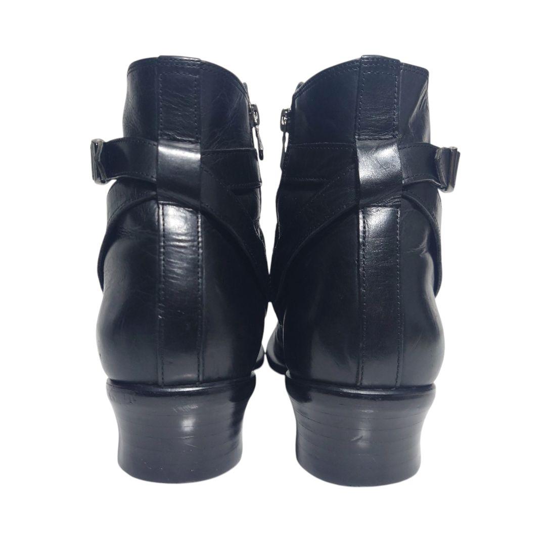 ラウンジリザード レザーブーツ サイドジップ ベルト レザー 黒 3