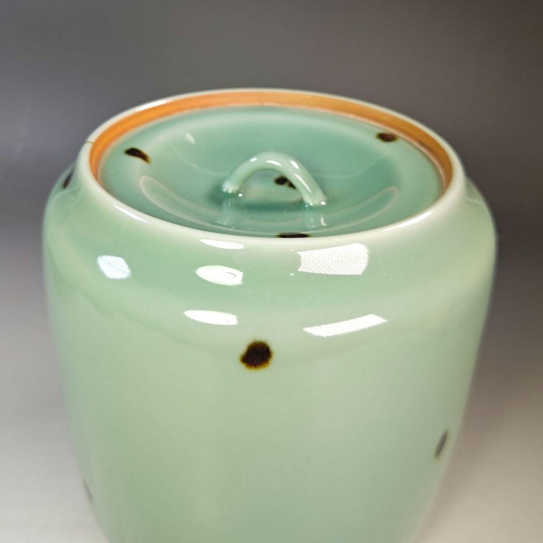 イ945 皆具『千右窯』『飛青磁 皆具 共箱』茶道具 水指 健水 杓立 蓋置