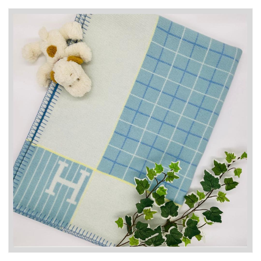 HERMES エルメス アヴァロン ブランケット ブルー カシミア　ウール 楽天市場】【新品】エルメス HERMES 大判 ブランケット おくるみ