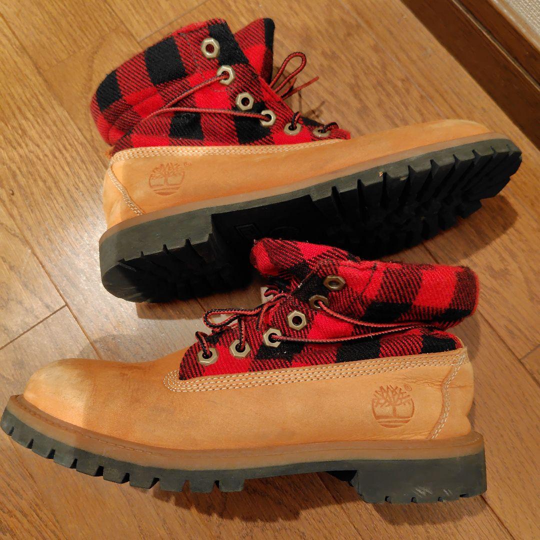 Timberland チェック柄ブーツ - メルカリ