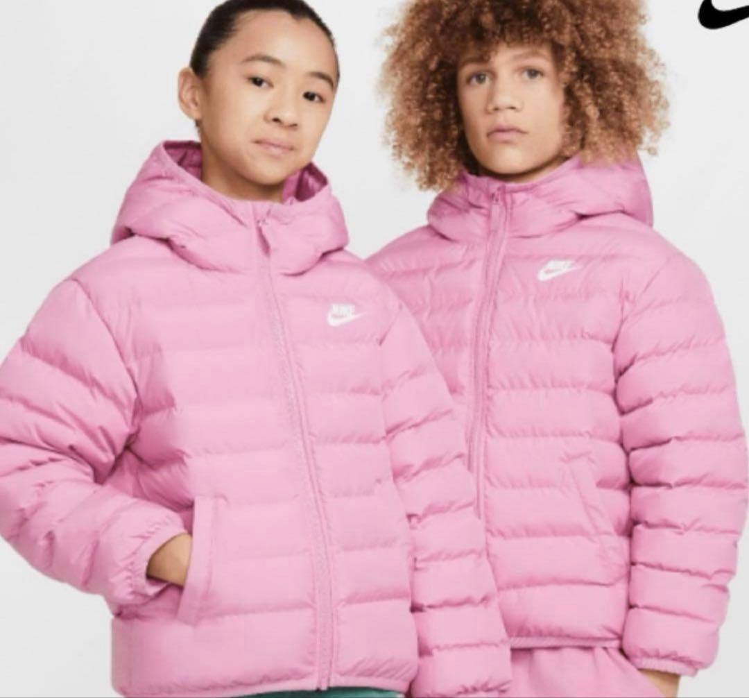 NIKE ナイキ マイクロダウン アウター ジュニアサイズ ピンク - メルカリ