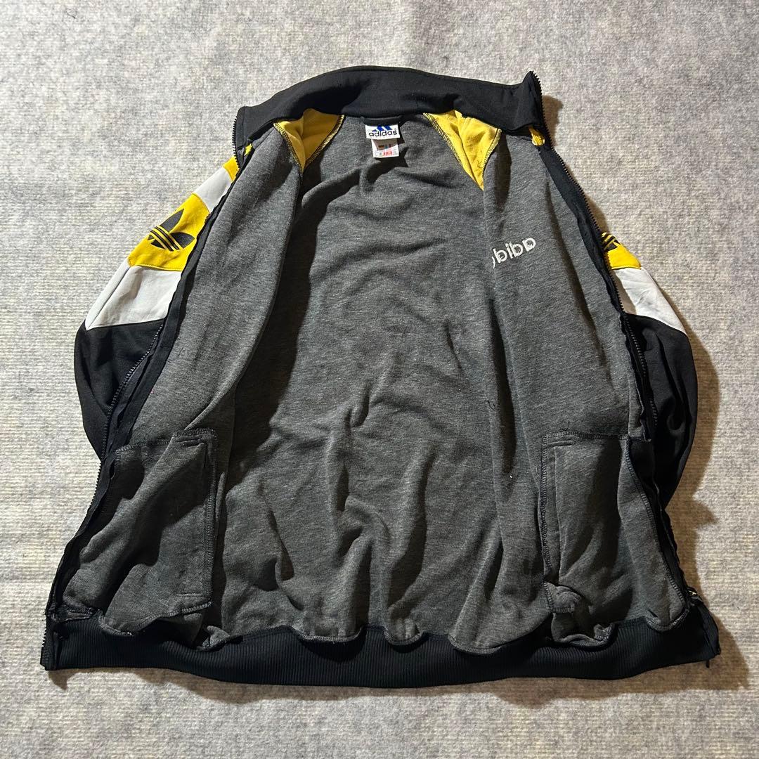 激レア90sadidas好配色ナイロンフルジップ胸ロゴ刺繍トレフォイル万
