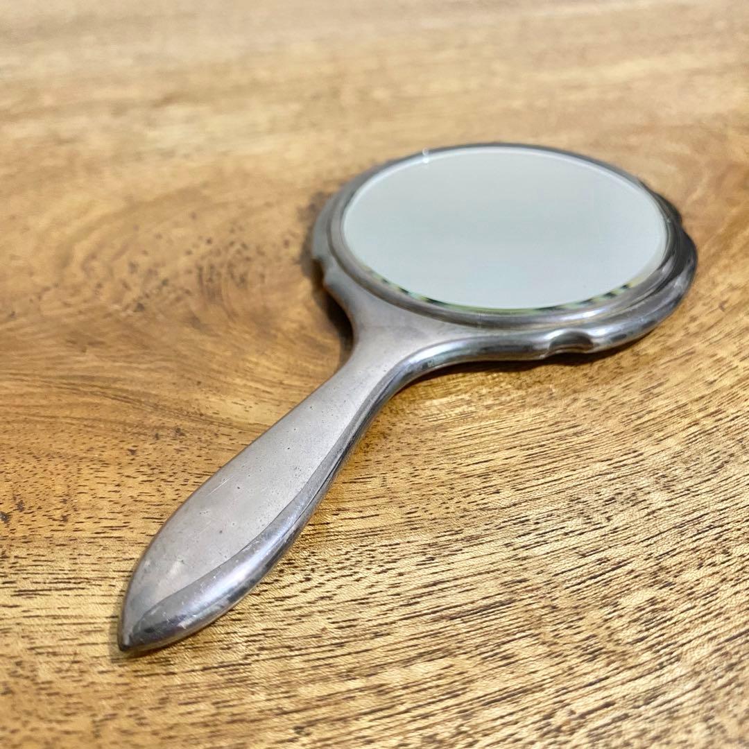 銀製三越 手鏡 ハンドミラー 銀製 銀 鏡 ミラー 骨董品 シルバー 銀製