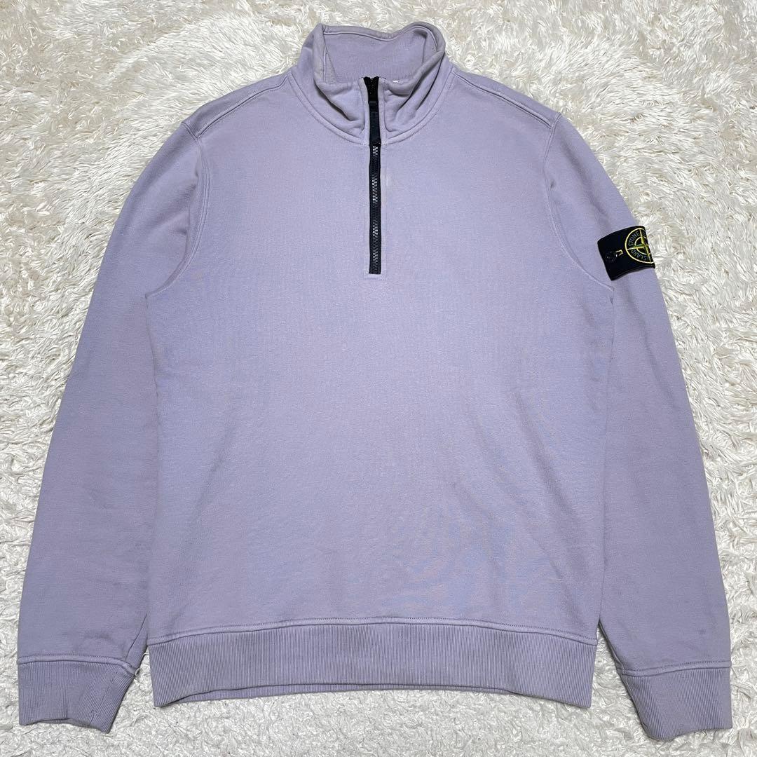 STONE ISLAND ハーフジップ スウェット シャツ パープル Sサイズ