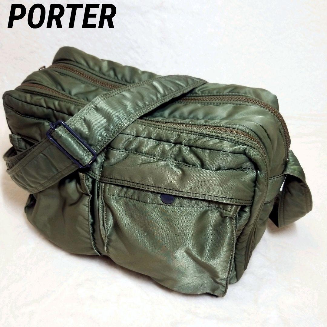 PORTER タンカー セージグリーン 二層 ショルダーバッグ ポーター