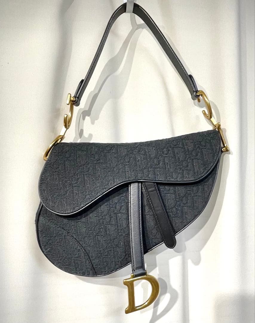 【美品】ディオールDior サドルバッグ黒オブリーク柄⭐︎保証書巾着セット⭐︎最終値 1ADBO084YKSH03E_SBG_E03-1?$