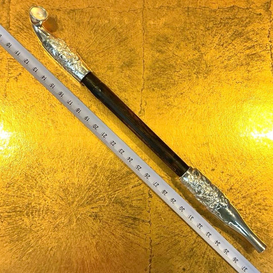 平家物語 武者図 松流軒政輝 銀刻印 煙管 キセル