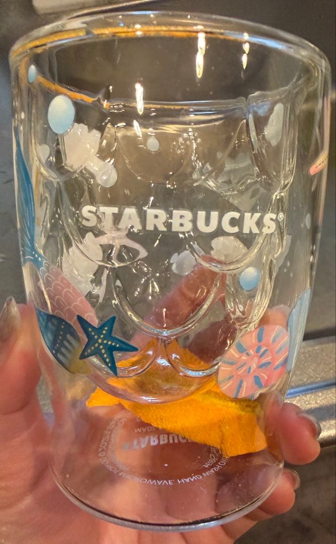 新品未使用⭐︎スターバックス耐熱ダブルウォールグラスサンドビーチ