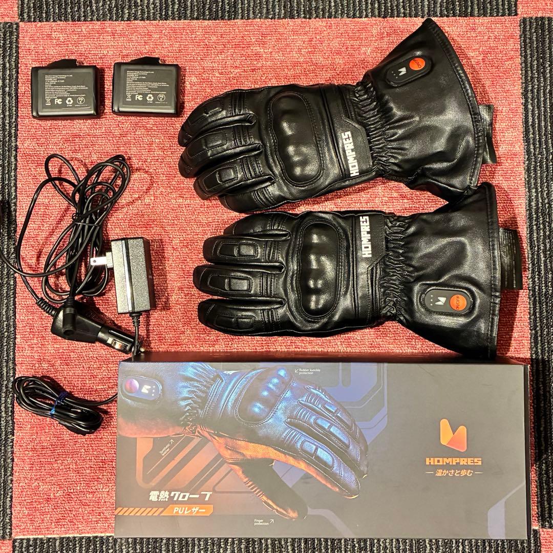 HOMPRES 電熱グローブ ブラック 充電器付き Hompresのバイク用電熱グローブを購入！コスパの良さはレビュー通りで