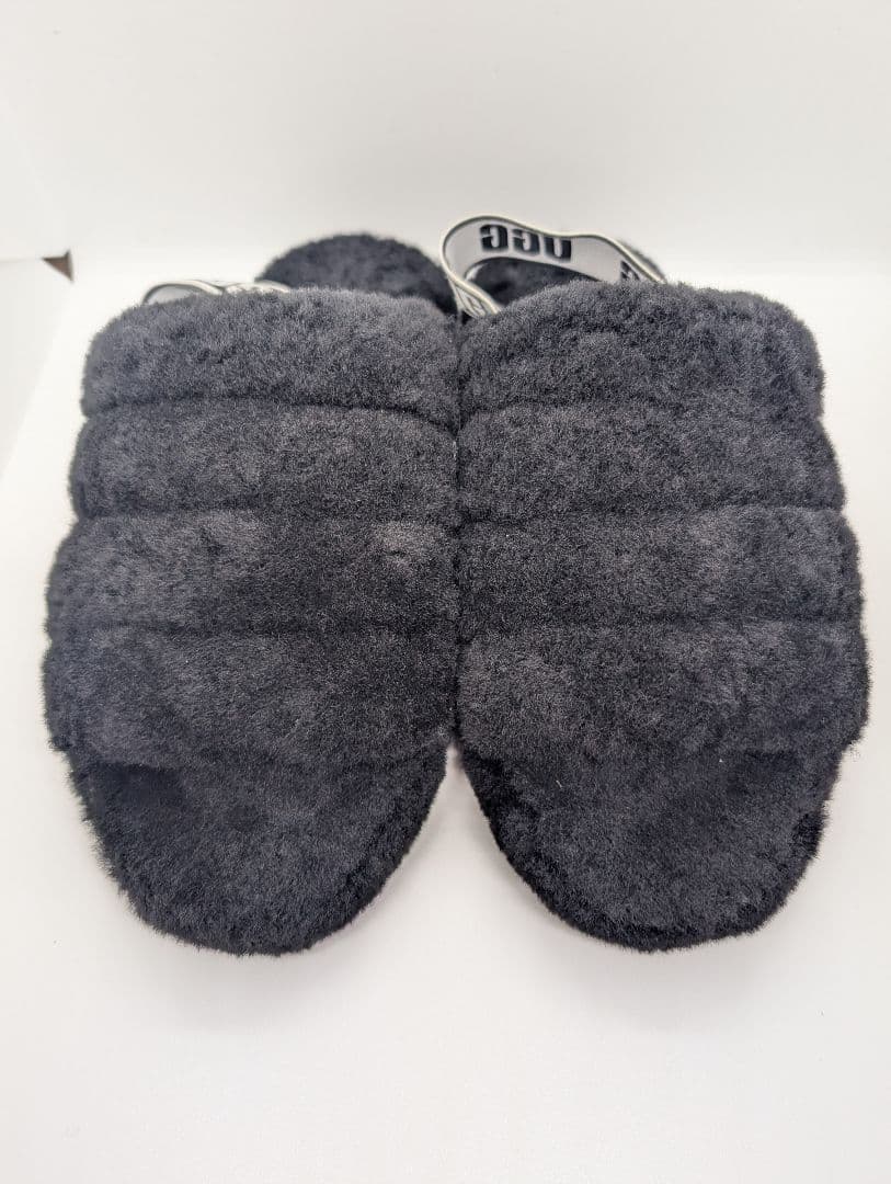 美品】UGG フラッフイヤースライド ブラック 25cm - メルカリ