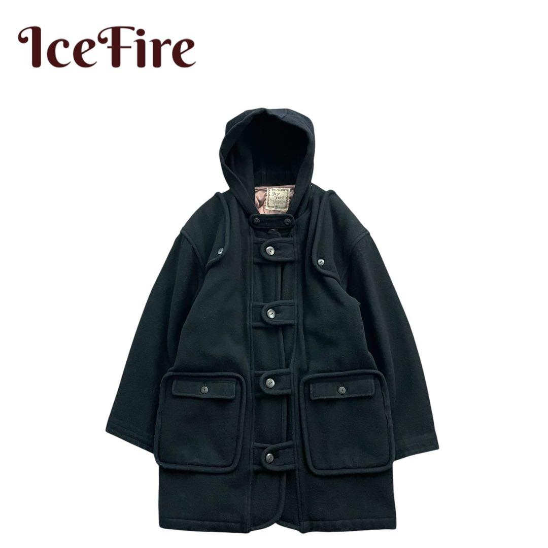 IceFire 90s ダッフルコート 中綿 フードJKT GOODデザイン‼︎ ダッフルフリースフードコート(ネイビー) - GUBIN | 60% - アジア