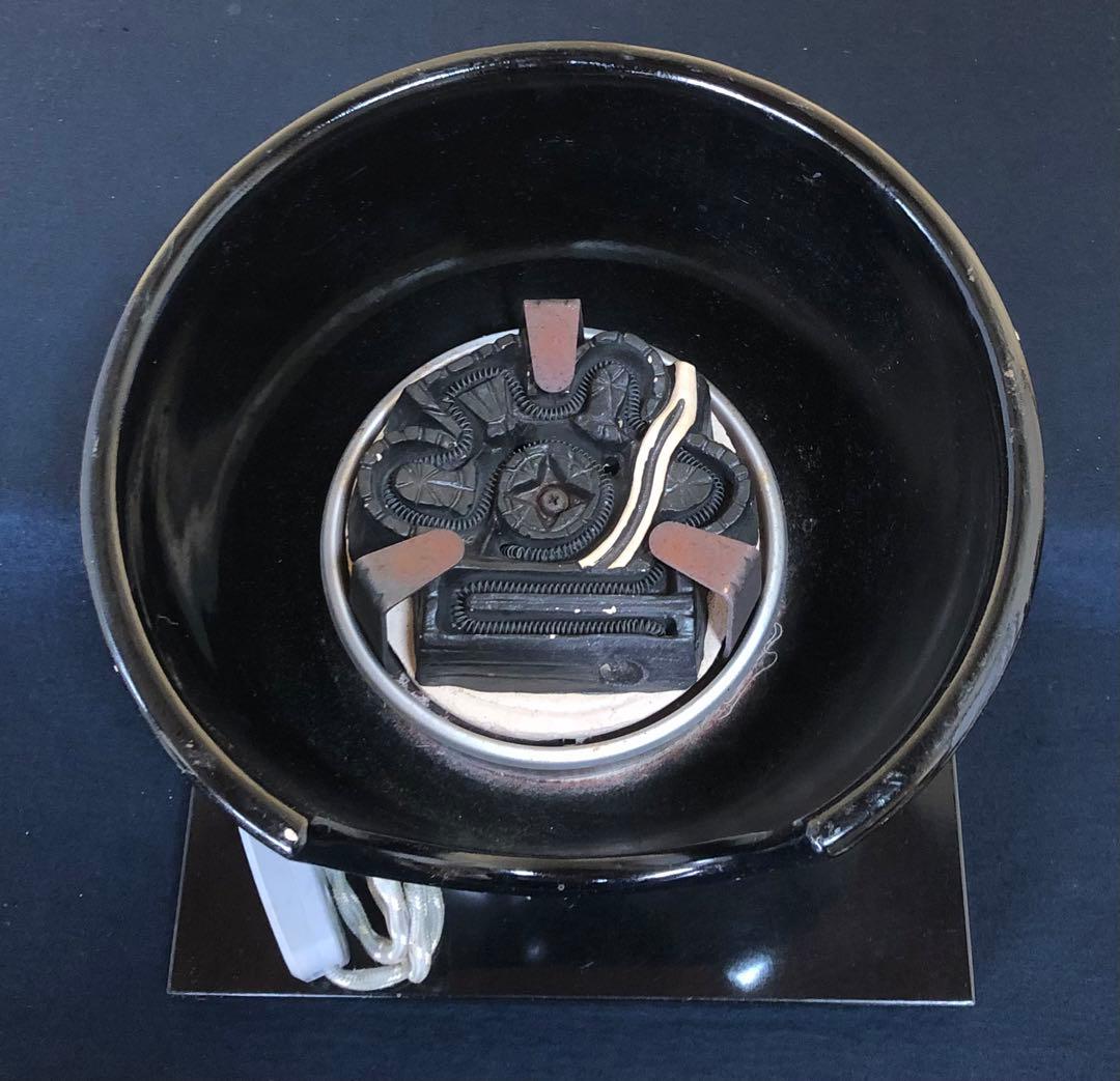 レ》茶道具 野々田式風炉型電熱器 黒真塗 敷板一体型 元箱 260221け5