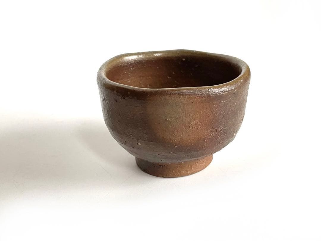 陶芸家　藤原建　備前　ぐい呑　備前焼　牡丹餅手　共箱 藤原 建 作 「備前ぐい呑」 ～備前焼専門卸小売店 川口陶楽苑～