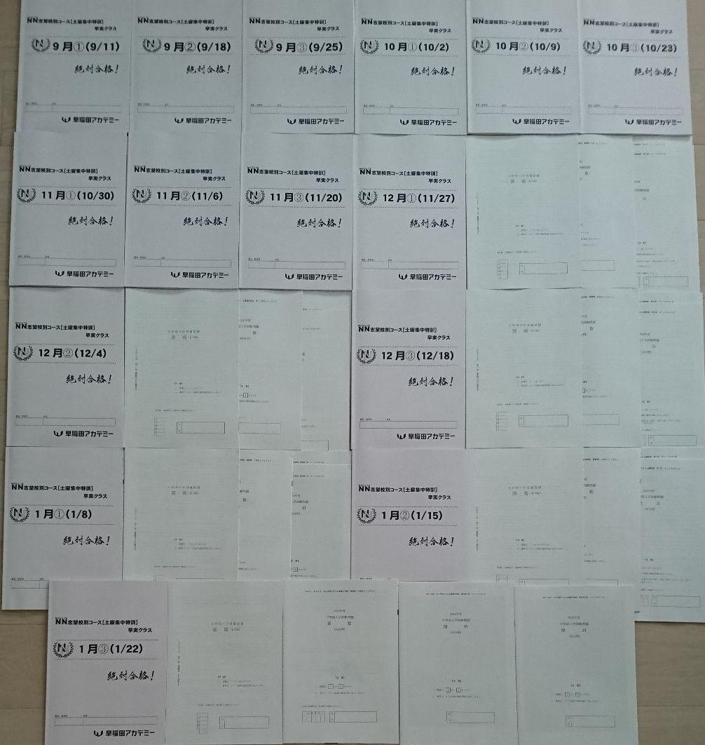 2022年終了【未使用】NN早実クラス 土曜集中特訓 そっくりテスト■フルセット
