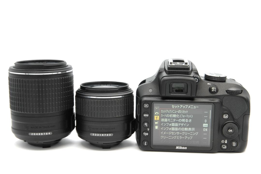 Nikon D3300 ダブルレンズ 18-55 55-200 VR スマホ転送 - メルカリ
