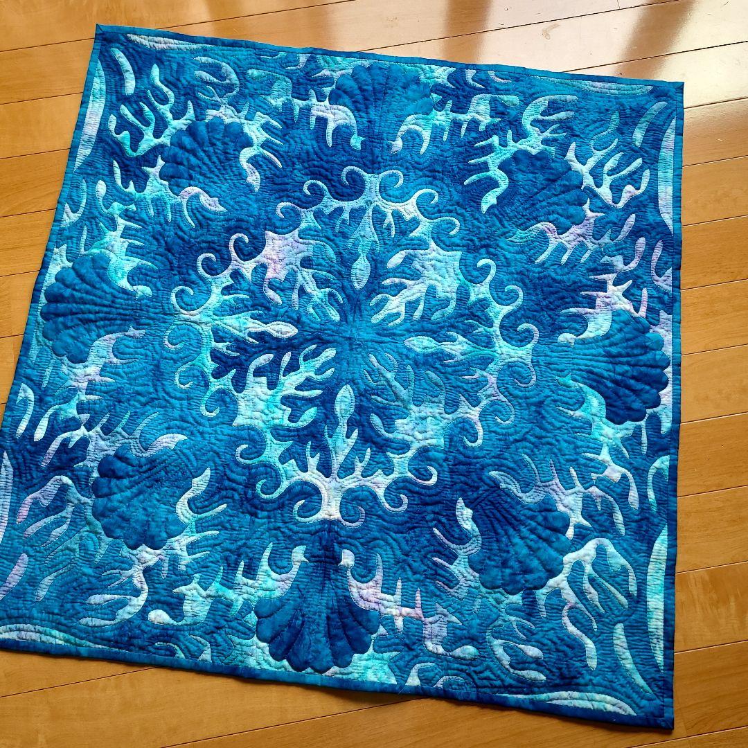 ハワイアンキルト　タペストリー　海のキルト ハワイアンキルトタペストリー 海のキルト