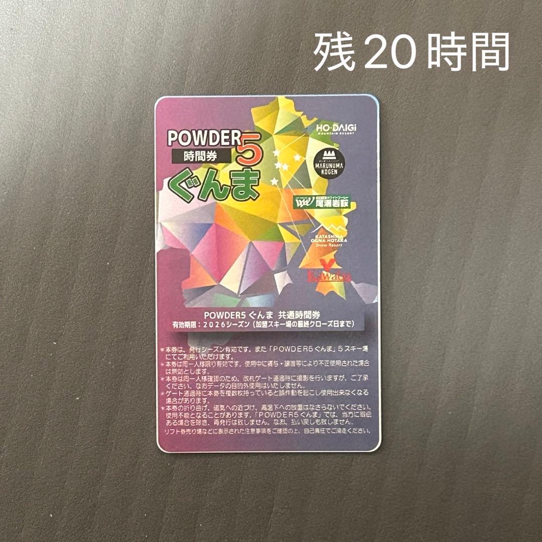 POWDER 5 ぐんま 20時間券 - メルカリ