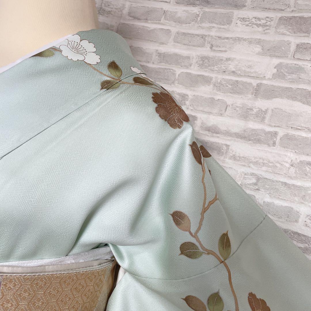 訪問着 フルセット 桜の木 花筏 綸子 入学式 卒業式 春めく 着物 Q5