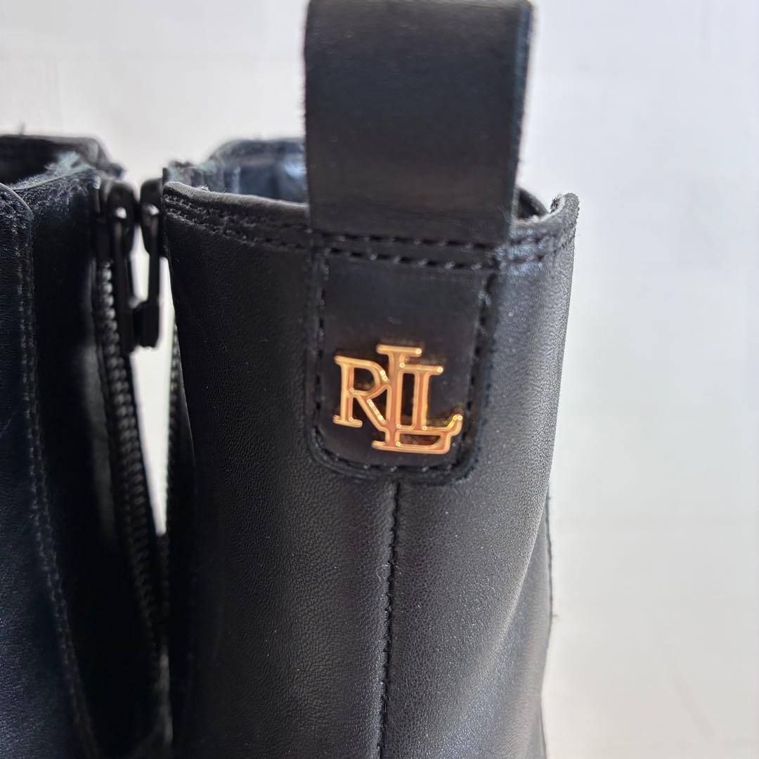 ラルフローレン サイドゴアブーツ チェルシーブーツ 23cm 本革 黒