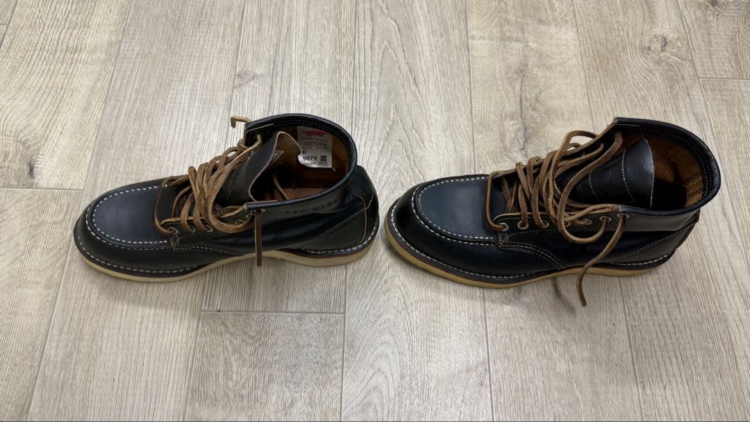 レッドウイングモックトゥブーツ9874 71/2（25.5cm ブラック犬タグ）