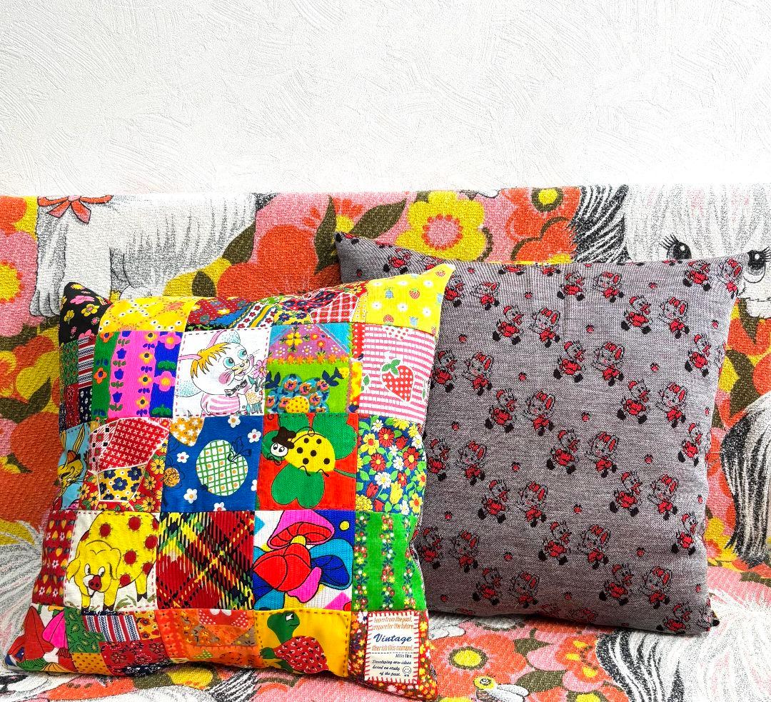 ハンドメイド❇ビンテージアニマル❇パッチワーククッションセット