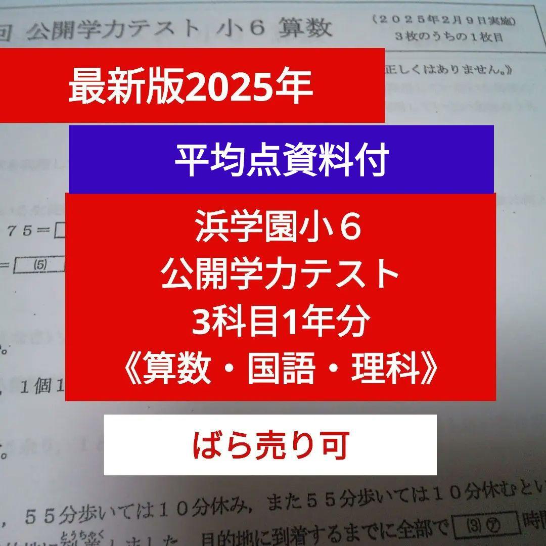 最新版2025年 小6 公開学力テスト 3科目 平均点資料付 - メルカリ