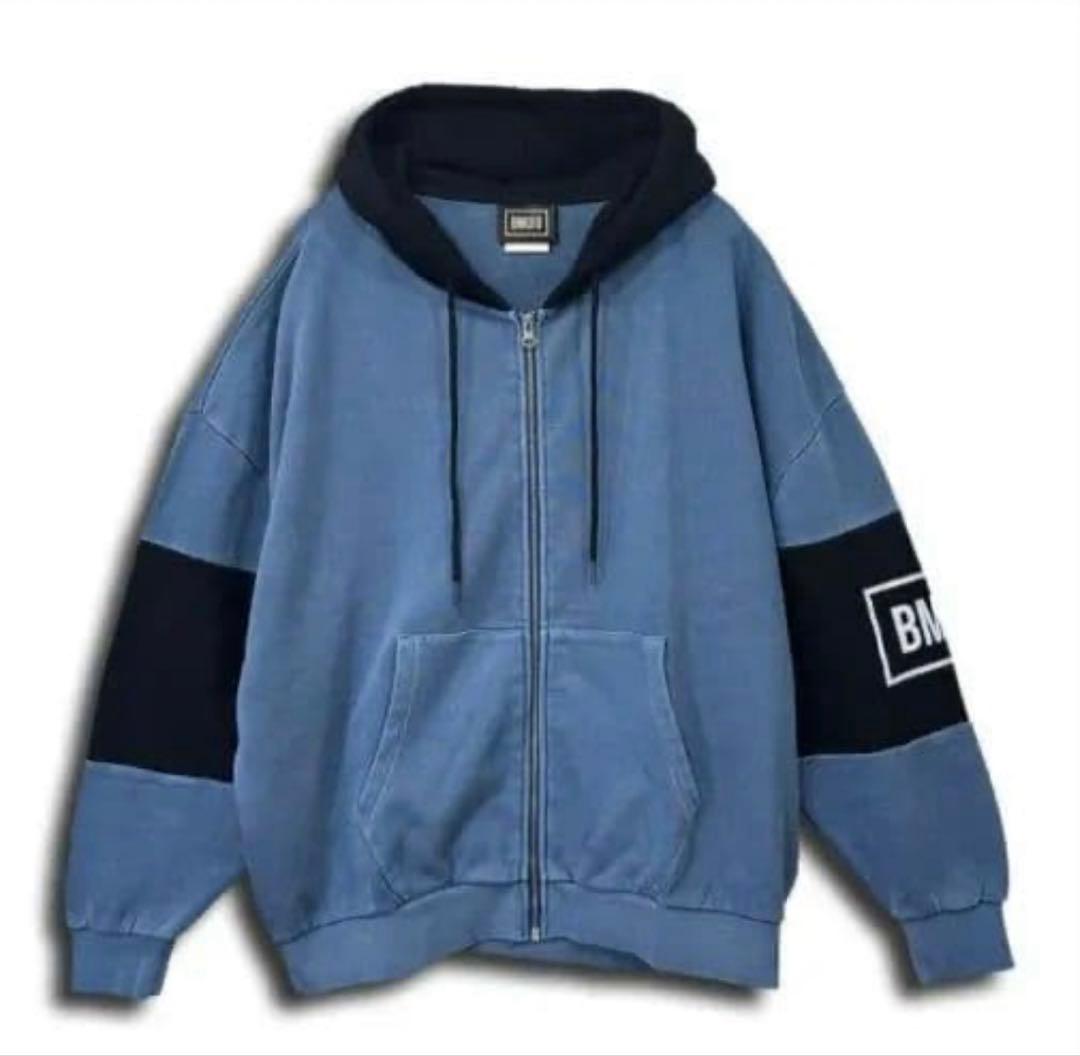 BMSGツートンジップパーカー BLUE BMSGツートンジップパーカー BLUE OVERサイズ - メルカリ