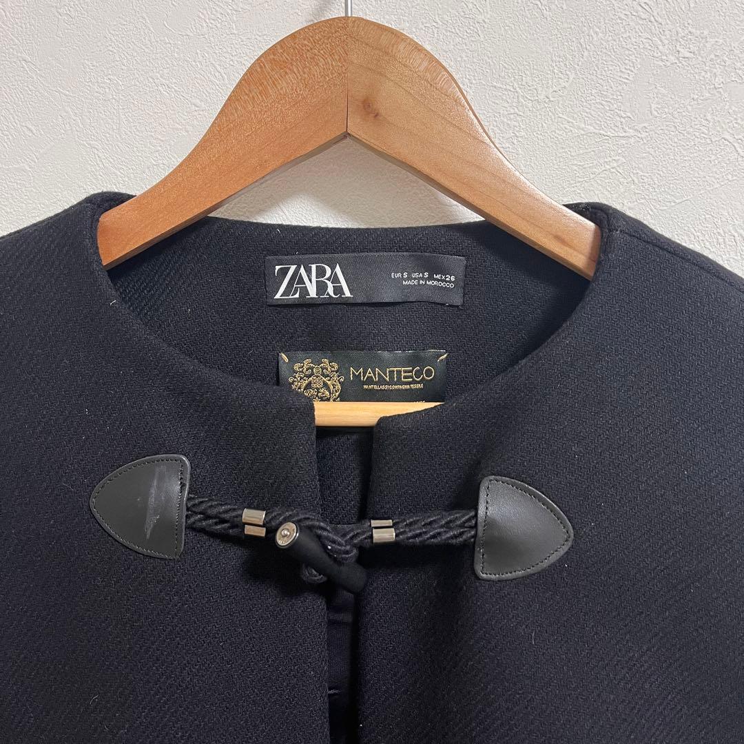 美品 希少 完売品 ザラ MANTECO ケープコート マント ポンチョ トグル