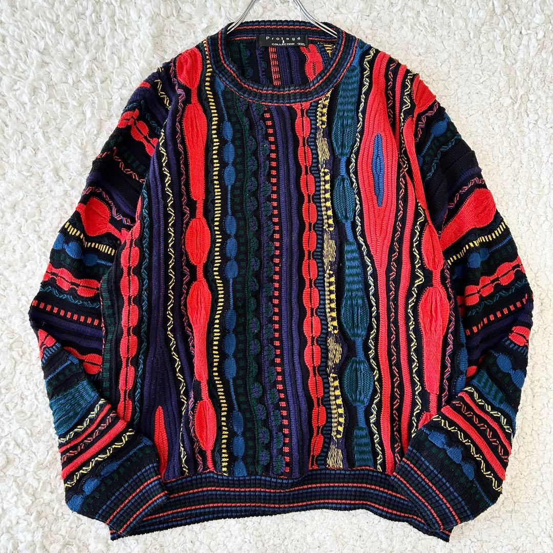 希少サイズ PROTEGE COLLECTION USA3D ニット XXL CRAZY FOR YOU CROSS FRONT SWEATER – AKIRA