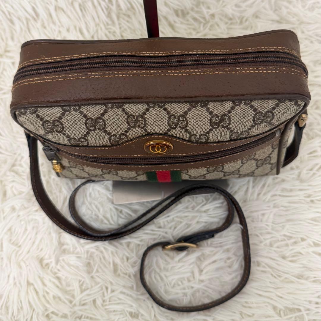 美品 希少 オールドグッチ GG 金具 レザー ショルダーバッグ シェリー