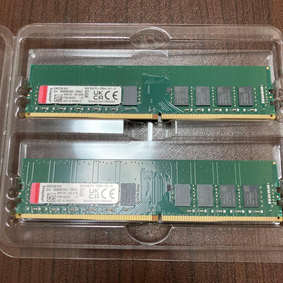 Kingston ECC UDIMM 合計32GB 2枚 3200MT/s Memória Servidor 32GB DDR4 3200 ECC UDIMM Kingston - KSM32ED8/32HC