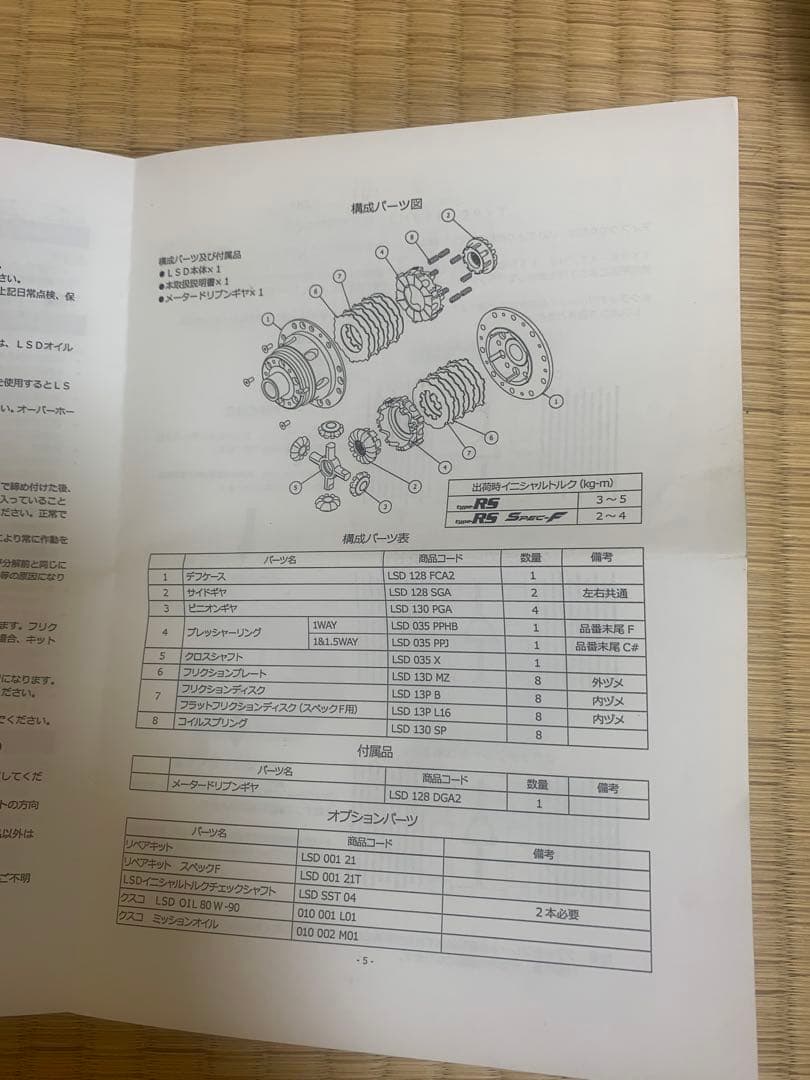 クスコ LSD 1.5way DC2 EK9 インテグラ シビックタイプR
