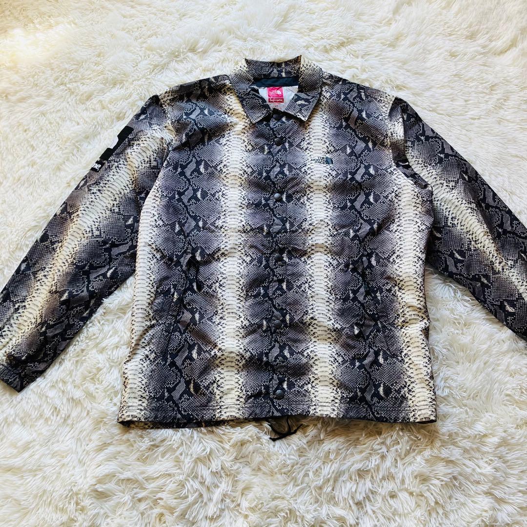 シュプリーム ノースフェイス コーチジャケット スネーク 蛇柄 supreme