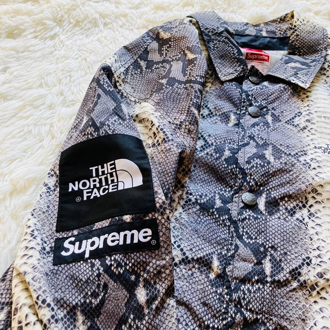 シュプリーム ノースフェイス コーチジャケット スネーク 蛇柄 supreme